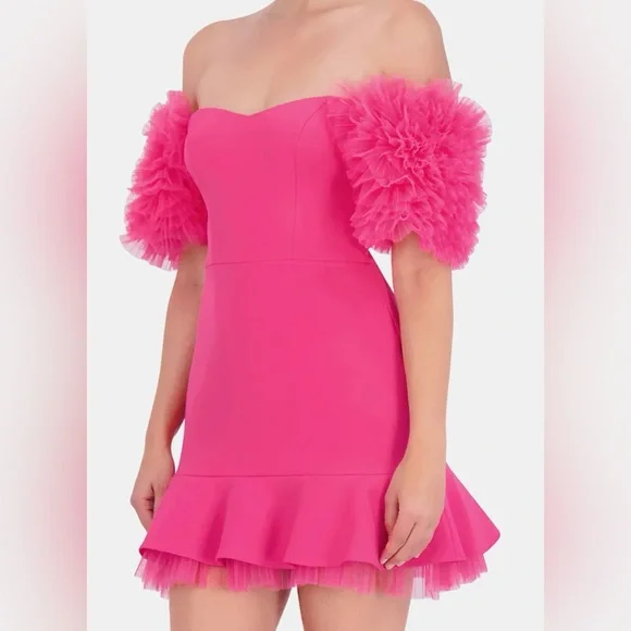 BCBGmaxazria Cocktail Tule Dress SAMPLE SIZE 6 - Picture 8 of 9